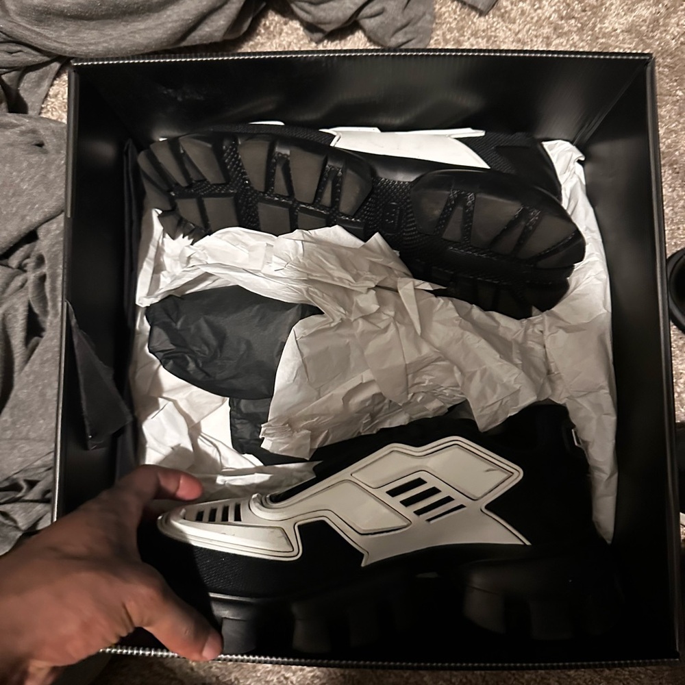 Prada Black and White Men's Sneakers